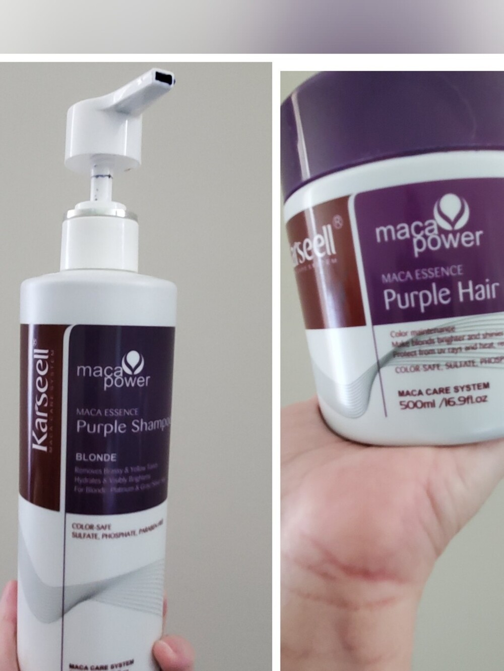 Karseell Maca Power Purple Shampoo & Mask for Blonde Hair